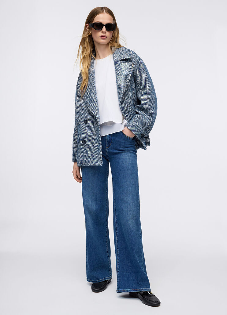 Cropped flared jeans with belt blue denim Liu Jo - medium