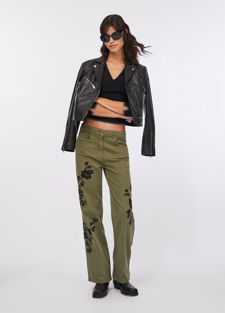 Trousers with embroidery green Liu Jo - large image number 5