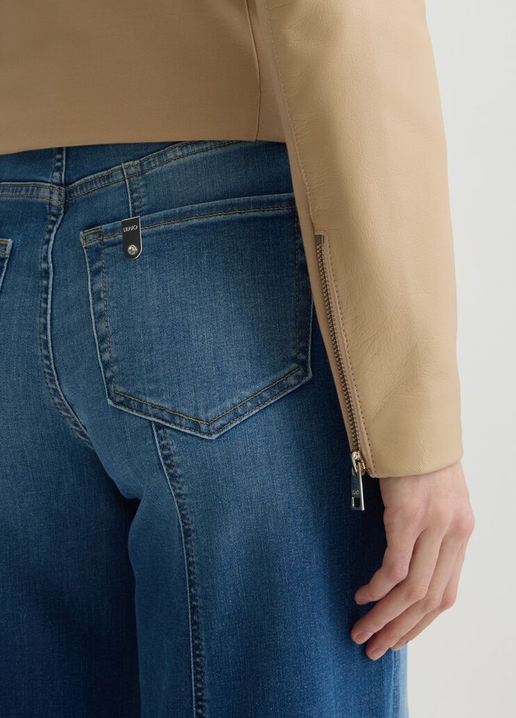 Natural beige leather biker jacket  beige Liu Jo - large image number 4 Natural beige leather biker jacket  beige Liu Jo - large image number 4