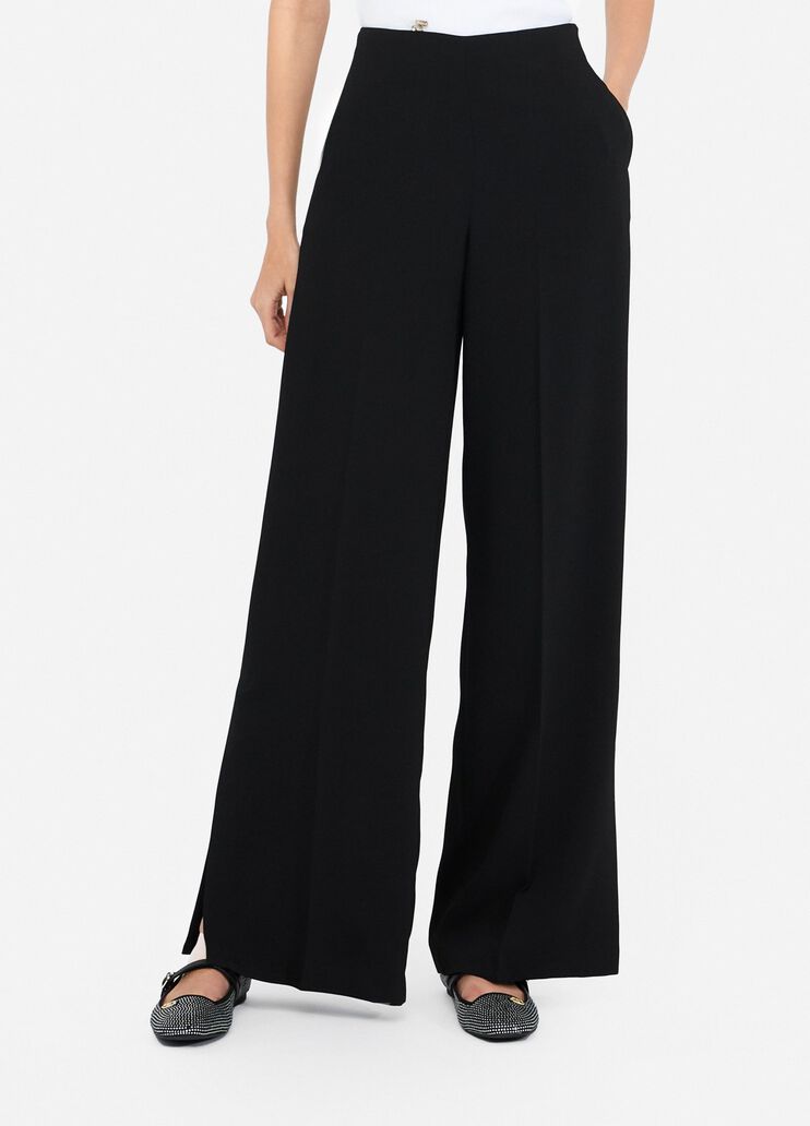 Envers satin palazzo trousers black Liu Jo - large image number 0 Envers satin palazzo trousers black Liu Jo - large image number 0