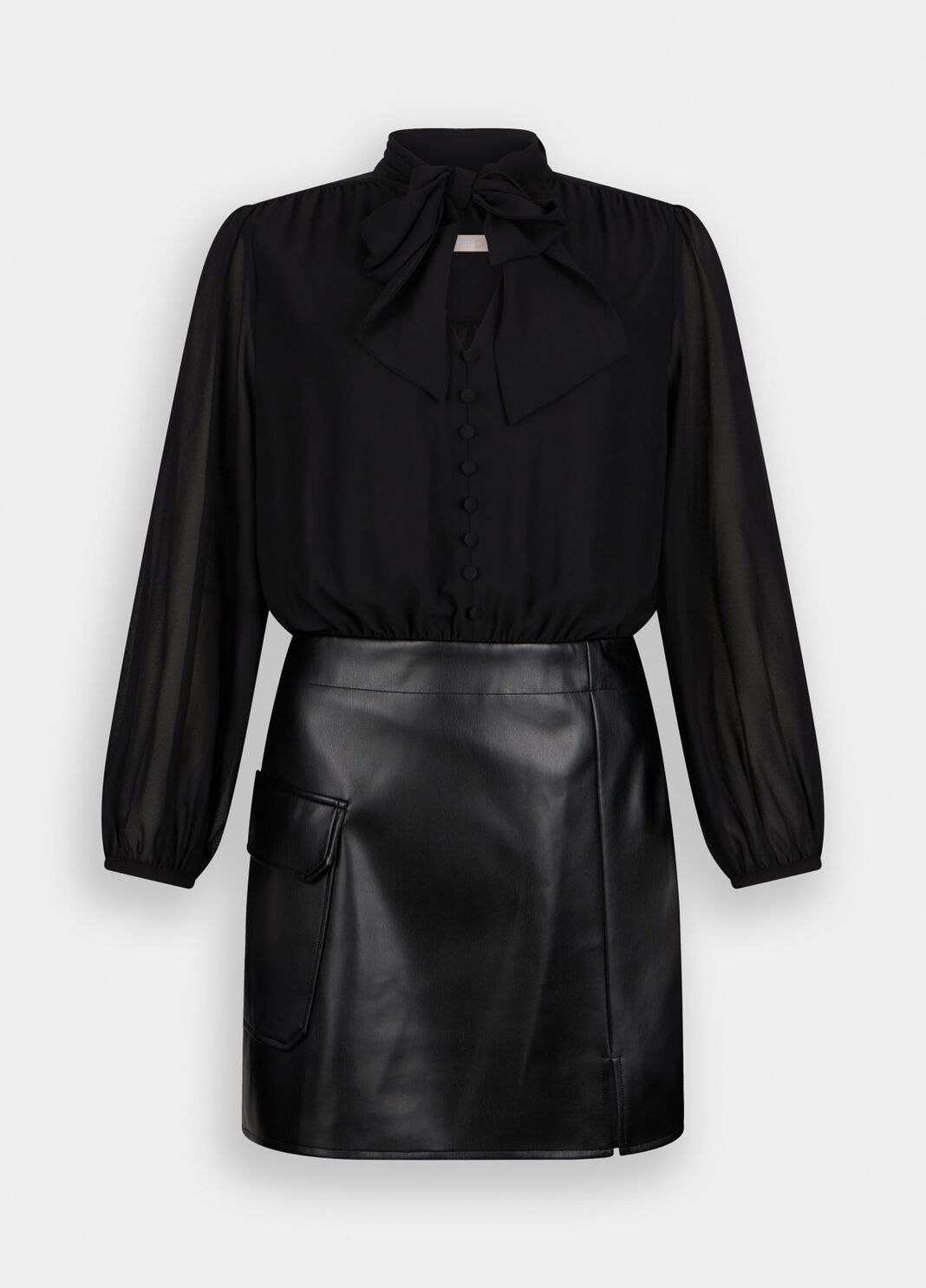 Короткое платье с бантом чёрный Liu Jo - large image number 6