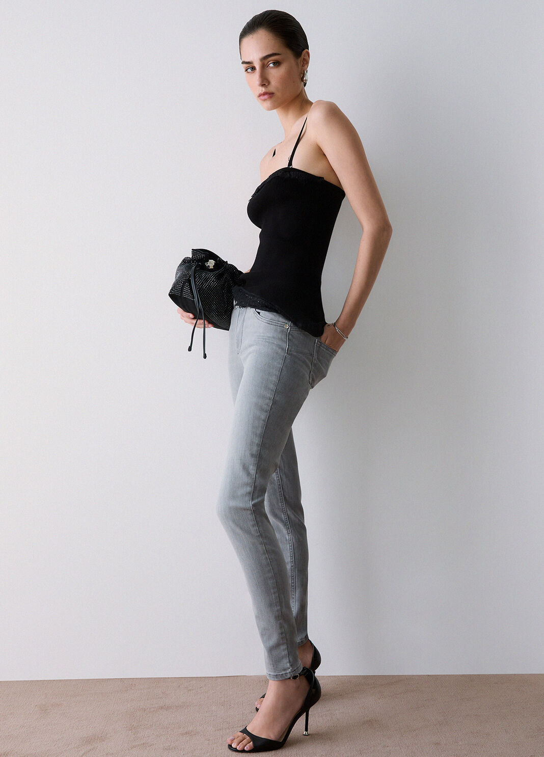 Jean skinny taille haute denim gris Liu Jo - large image number 3