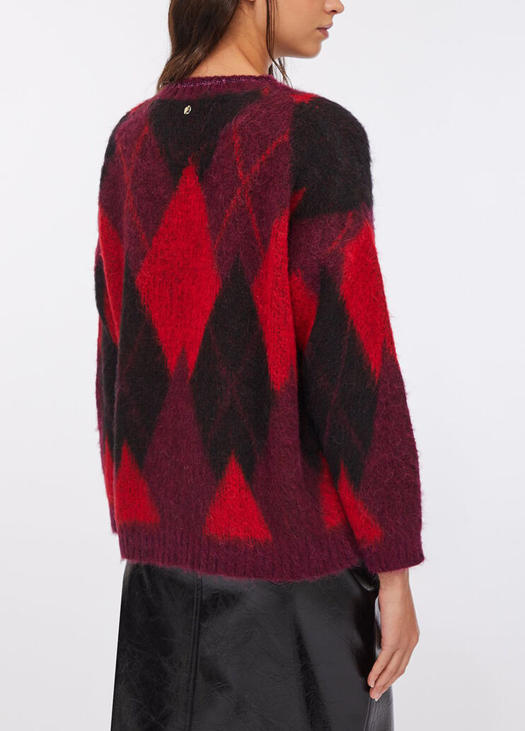 Jersey de punto rombo de lana y alpaca rojo Liu Jo - medium