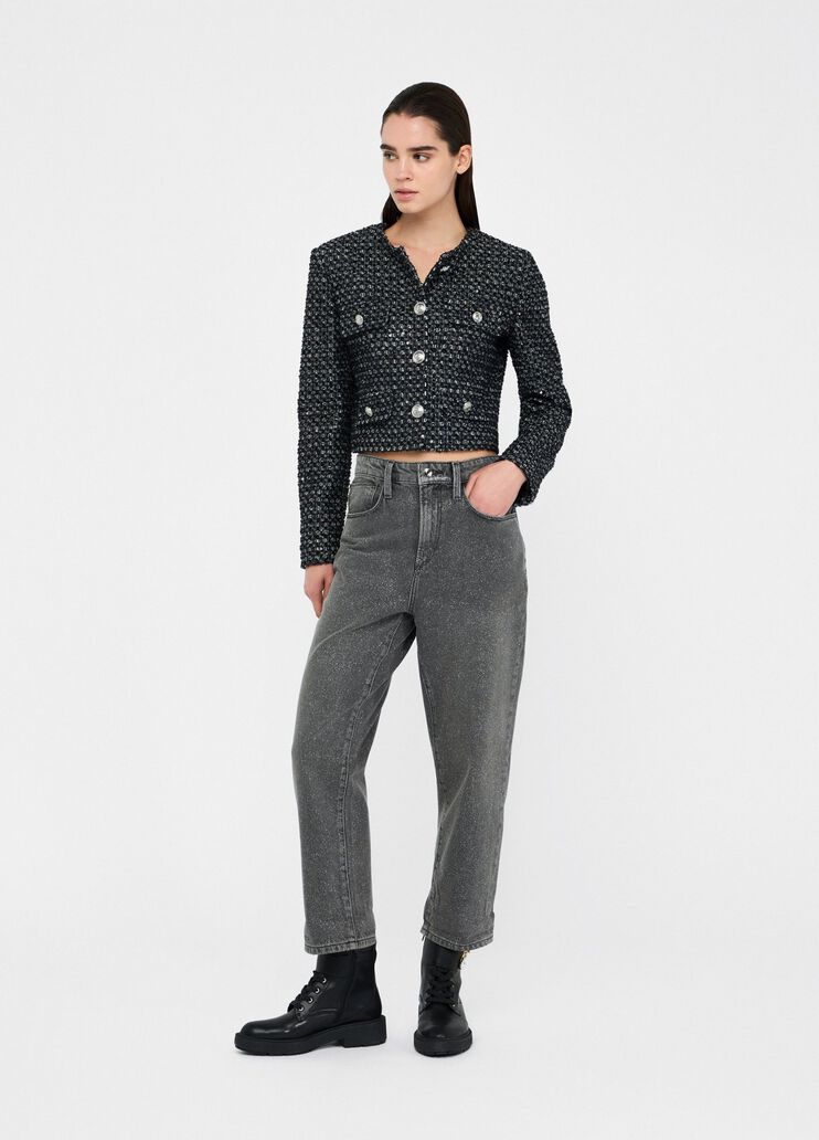 High-waisted straight-leg jeans grey pinstripe Liu Jo - medium High-waisted straight-leg jeans grey pinstripe Liu Jo - medium