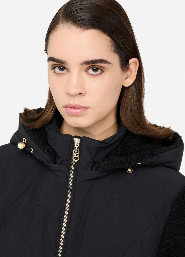 Felpa teddy con cappuccio nero Liu Jo - large image number 2