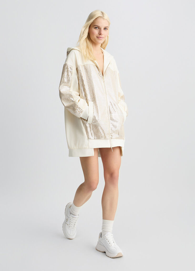 Parka with sequins beige Liu Jo - large image number 5 Parka with sequins beige Liu Jo - large image number 5