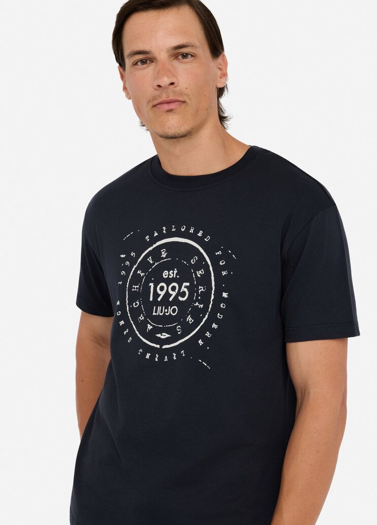 Cotton T-shirt with print dark blue Liu Jo - medium Cotton T-shirt with print dark blue Liu Jo - medium
