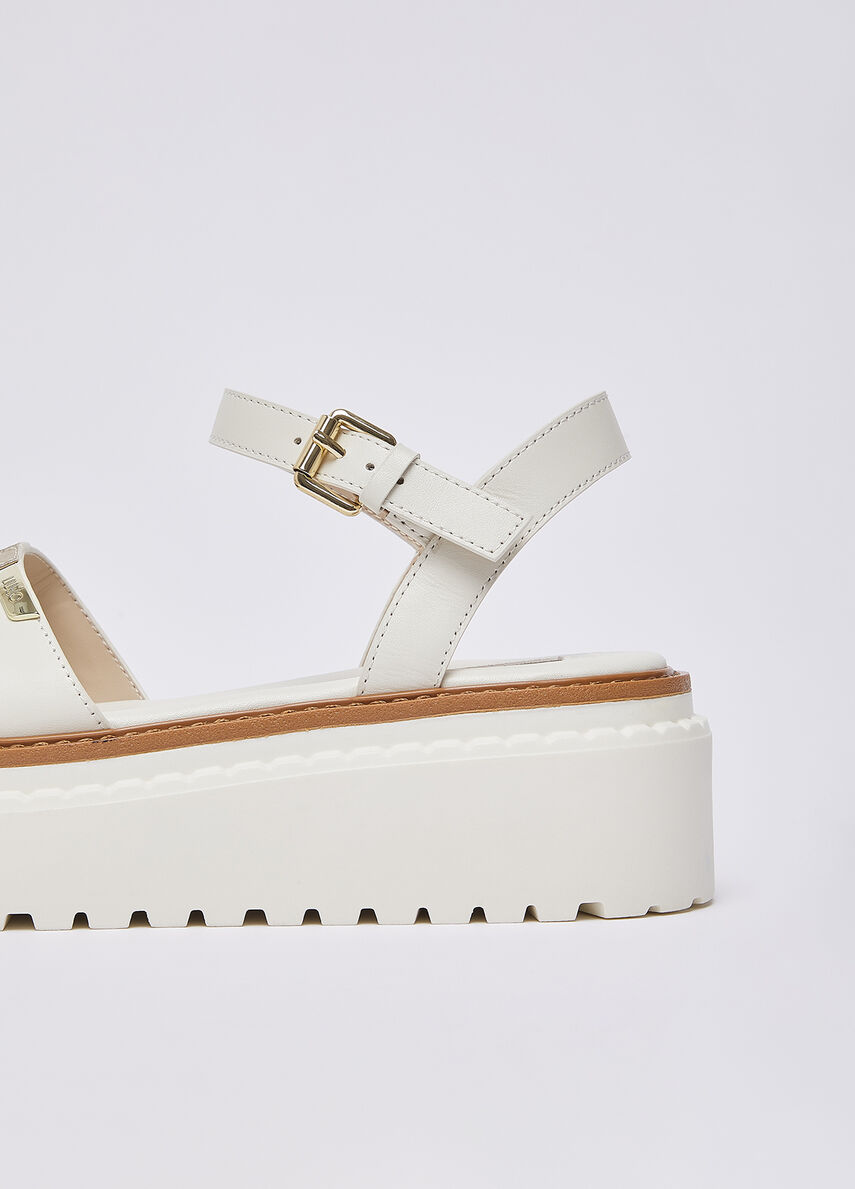Leather platform sandals colour white | Liu Jo