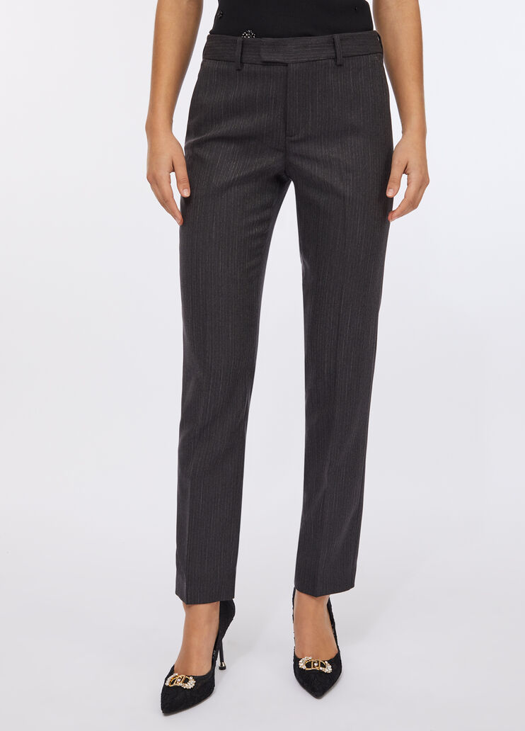 Pinstriped cigarette trousers pinstripe slate Liu Jo - large image number 0 Pinstriped cigarette trousers pinstripe slate Liu Jo - large image number 0
