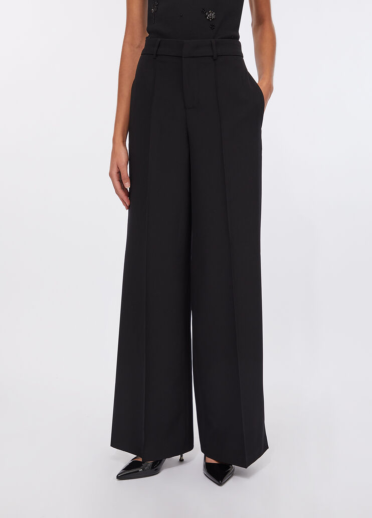 Flared trousers with slits black Liu Jo - large image number 0 Flared trousers with slits black Liu Jo - large image number 0