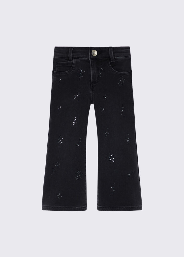 Flare Pants with Rhinestones black denim Liu Jo - medium