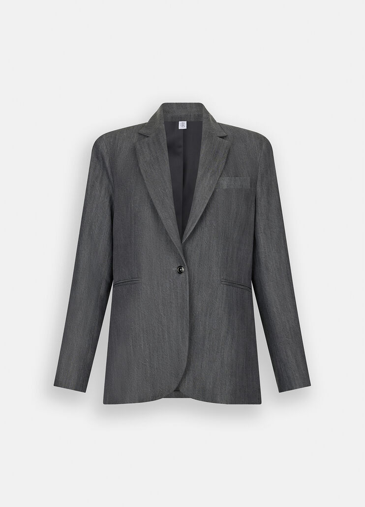 Blazer en toile denim denim gris Liu Jo - large image number 6