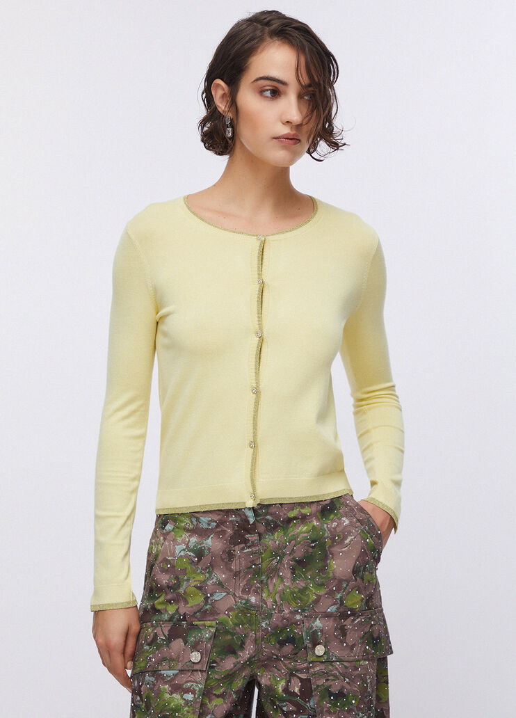 Strickjacke mit Schlitzen gelb Liu Jo - large image number 0