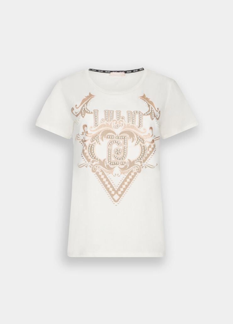 Cotton T-shirt white/print Liu Jo - large image number 6