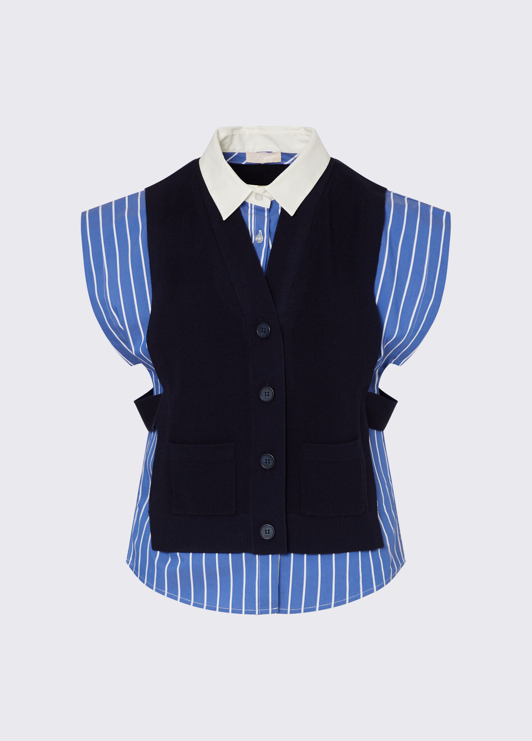 Shirt with Knit Inserts blue Liu Jo - large image number 6