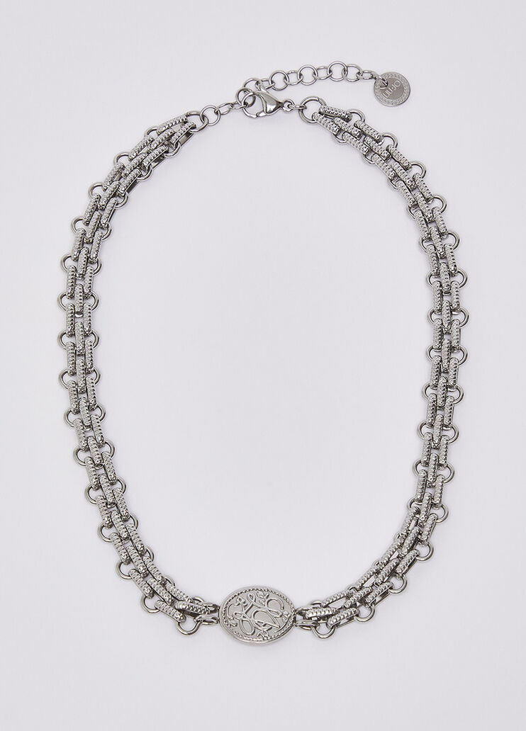 Collier avec m&eacute;daille grav&eacute;e argent Liu Jo - medium
