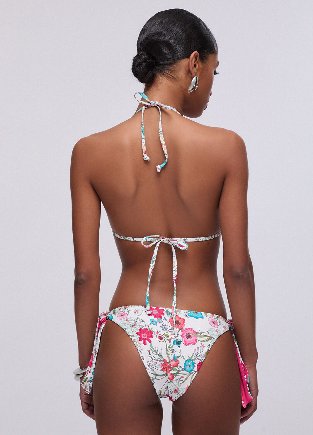 Printed Triangle Bikini Top white with flowers Liu Jo - large image number 1
