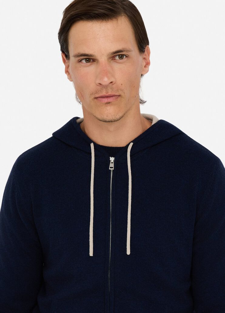 Wool and cashmere jumper with zip dark blue Liu Jo - large image number 2 Wool and cashmere jumper with zip dark blue Liu Jo - large image number 2