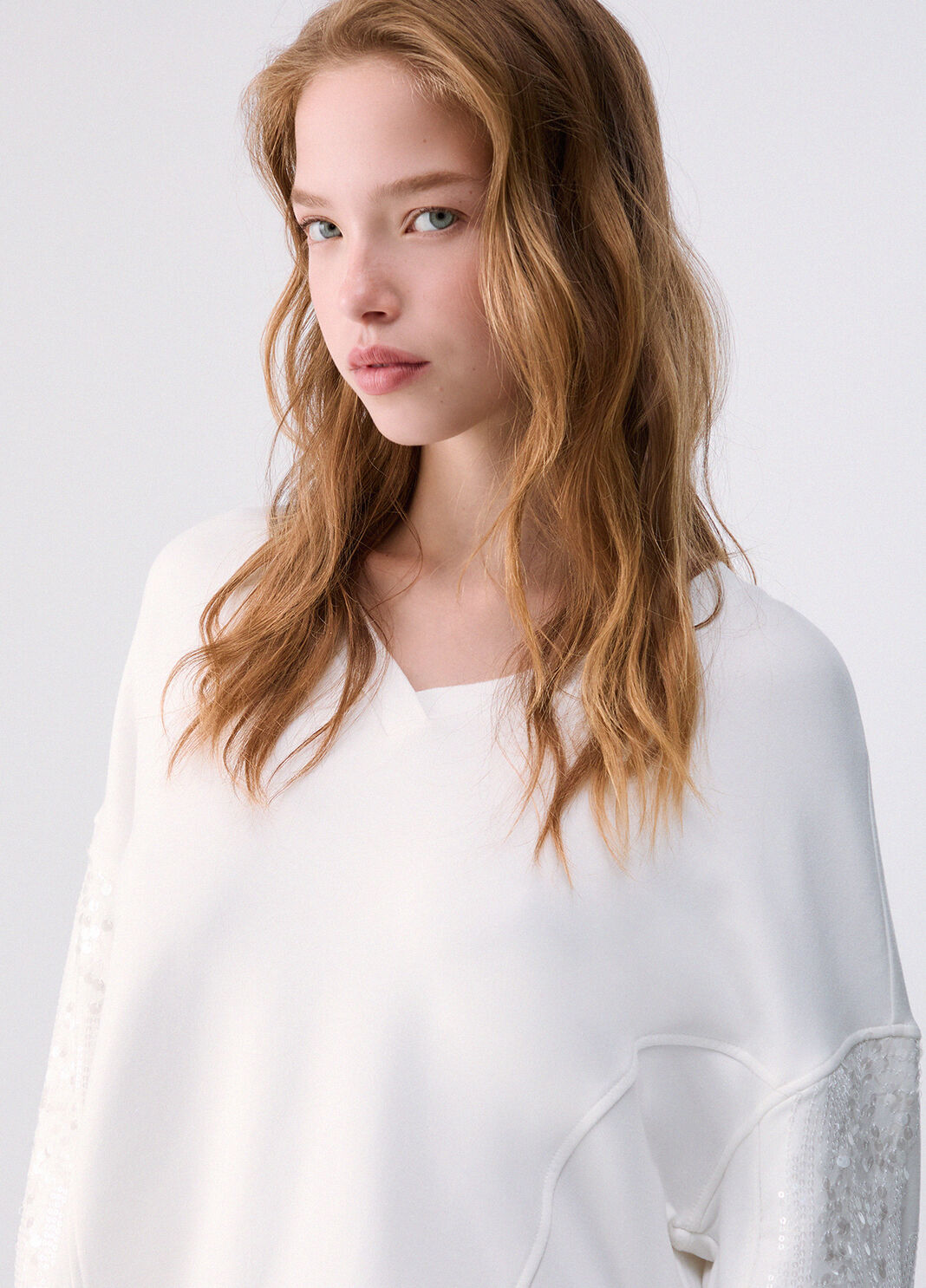 Sequin Sweatshirt white wool Liu Jo - large image number 4