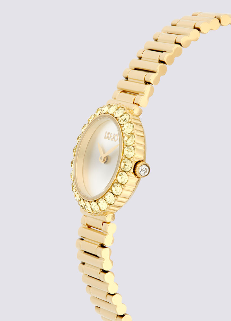 Steel watch with diamantés gold Liu Jo - large image number 2 Steel watch with diamantés gold Liu Jo - large image number 2