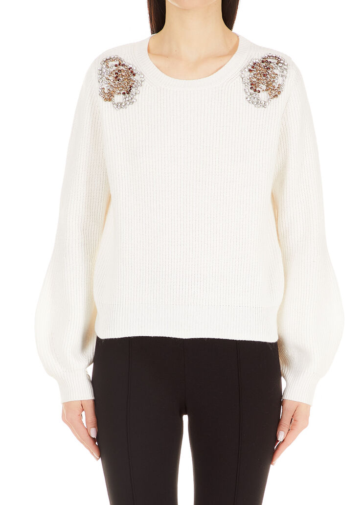 Jumper with appliqués White stars Liu Jo - large image number 0 Jumper with appliqués White stars Liu Jo - large image number 0