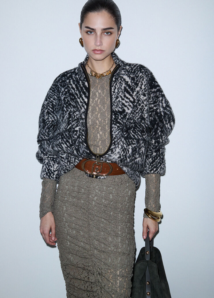 Bomber de punto jacquard espiga gris Liu Jo - medium