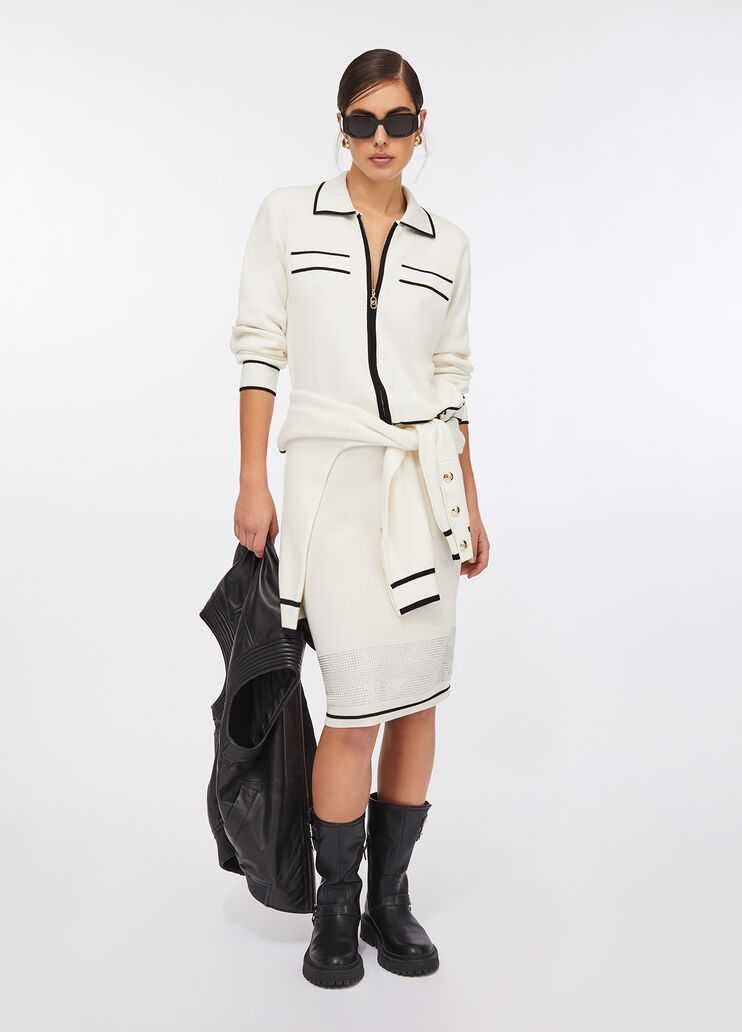 Cardigan mit Reißverschluss Weiß Liu Jo - large image number 5