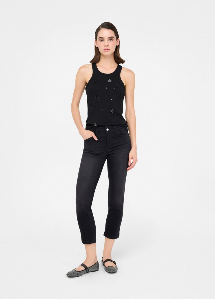 Slim cropped jeans black denim Liu Jo - medium