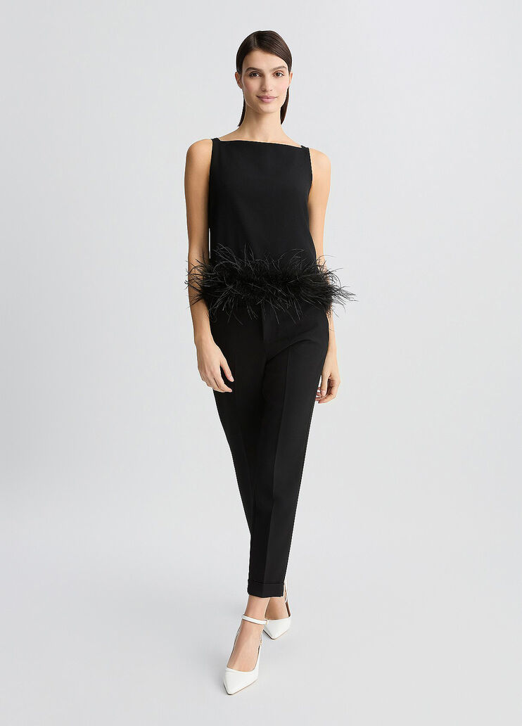 Black top with feathers black Liu Jo - large image number 5 Black top with feathers black Liu Jo - large image number 5