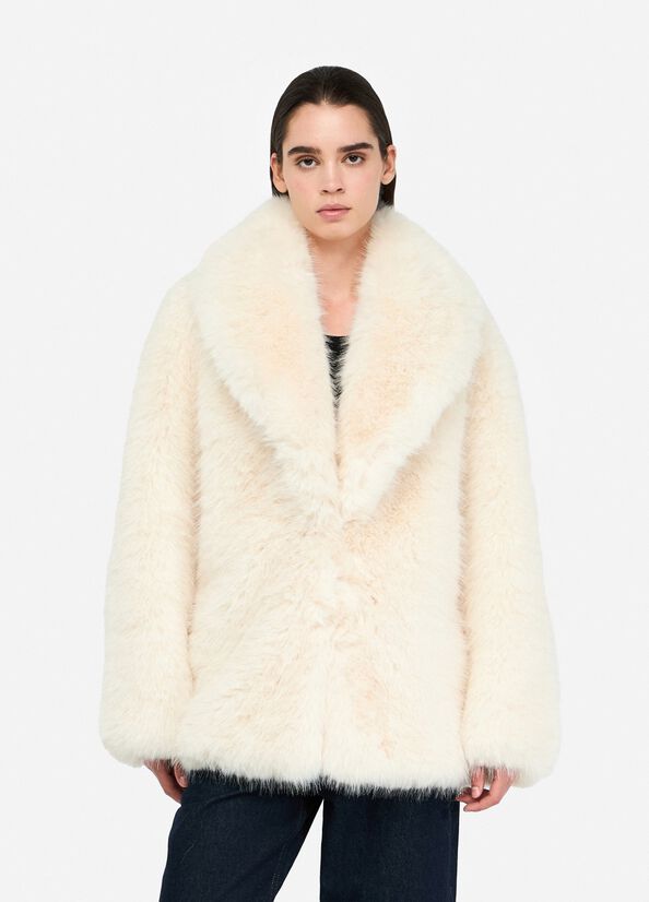 Faux fur coat milk Liu Jo - large image number 0
