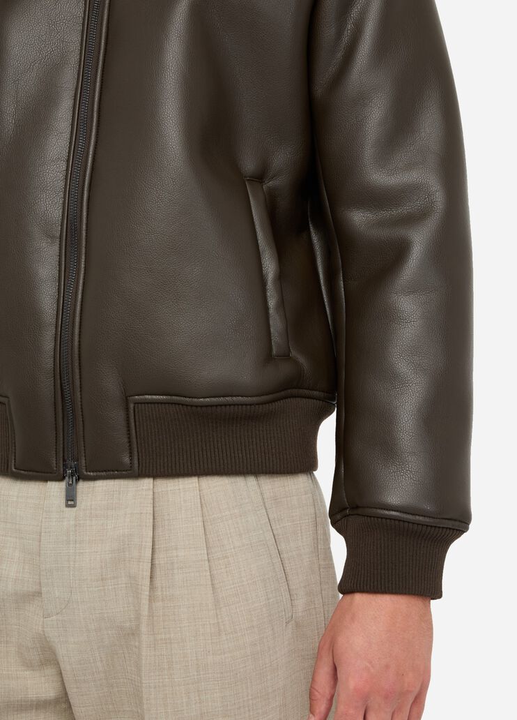 Coated fabric biker jacket dark chocolate brown Liu Jo - large image number 4