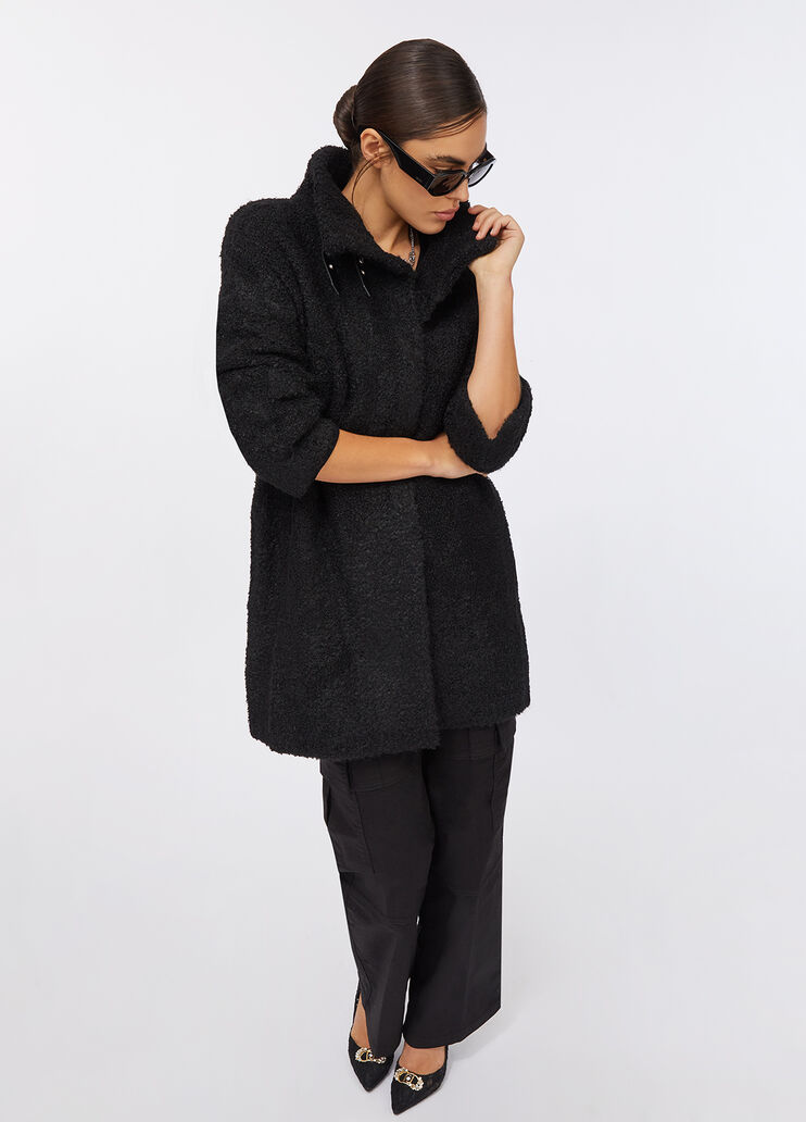 Bouclé knit coat black Liu Jo - large image number 4