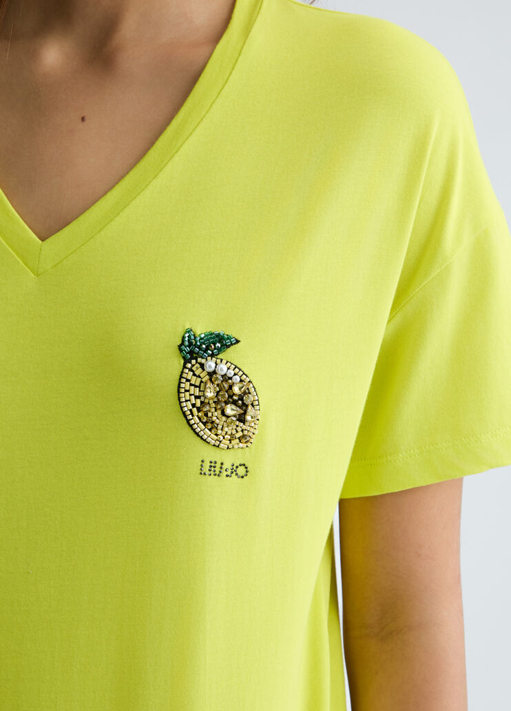 T-shirt with lemon yellow Liu Jo - large image number 4 T-shirt with lemon yellow Liu Jo - large image number 4
