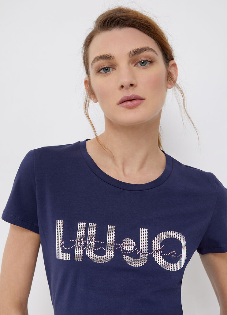 Eco-friendly T-shirt with logo dark blue Liu Jo - large image number 2 Eco-friendly T-shirt with logo dark blue Liu Jo - large image number 2