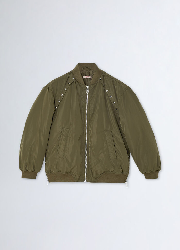 Bomberjacke aus Nylon Grün Liu Jo - medium Bomberjacke aus Nylon Grün Liu Jo - medium