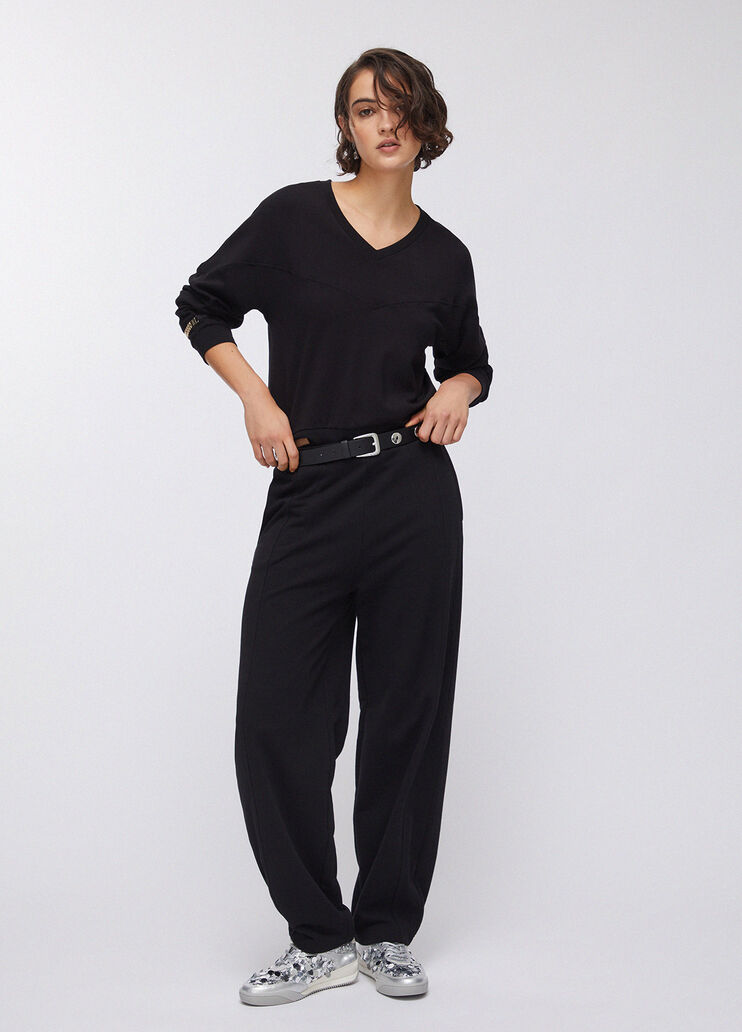 Sweatshirt mit Kettendetails schwarz Liu Jo - medium