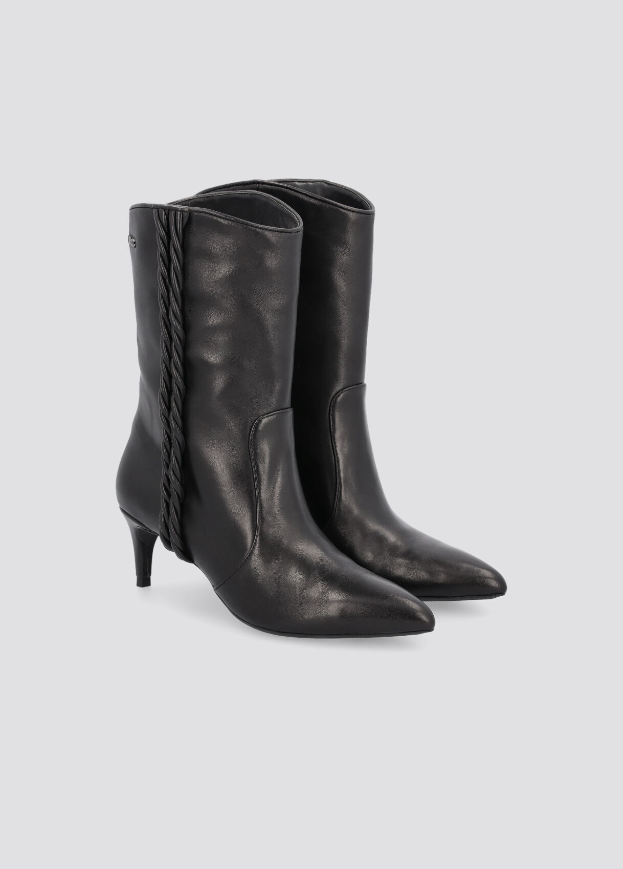 black boots with ties