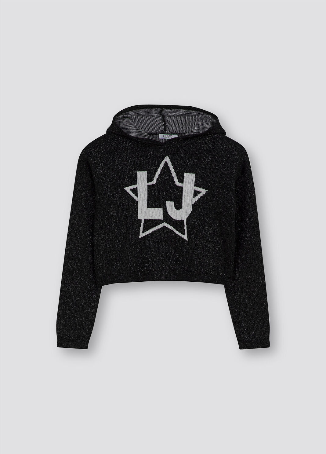 Pull en Lurex&reg; avec capuche noir et blanc Liu Jo - large image number 0