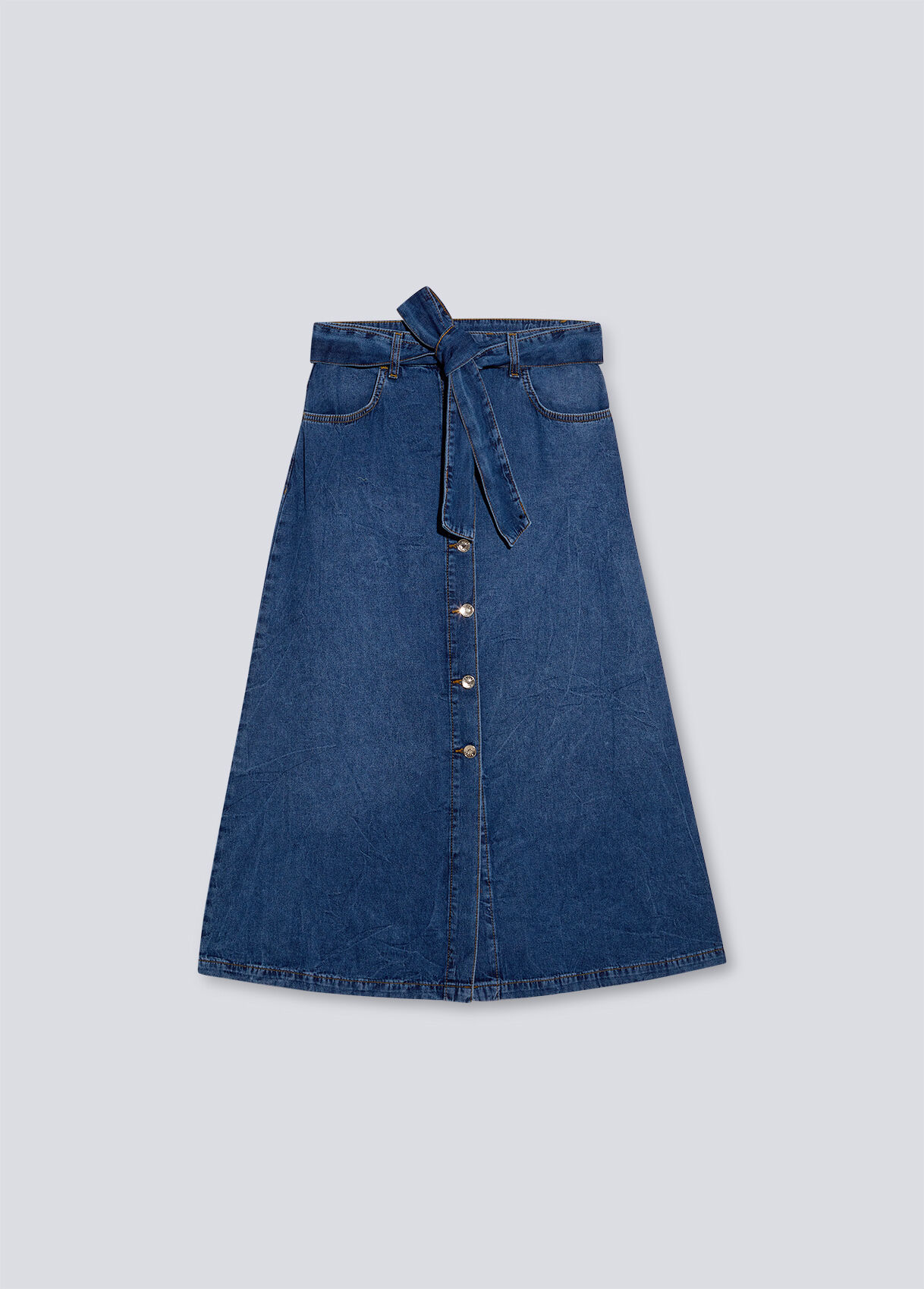Long denim skirt
