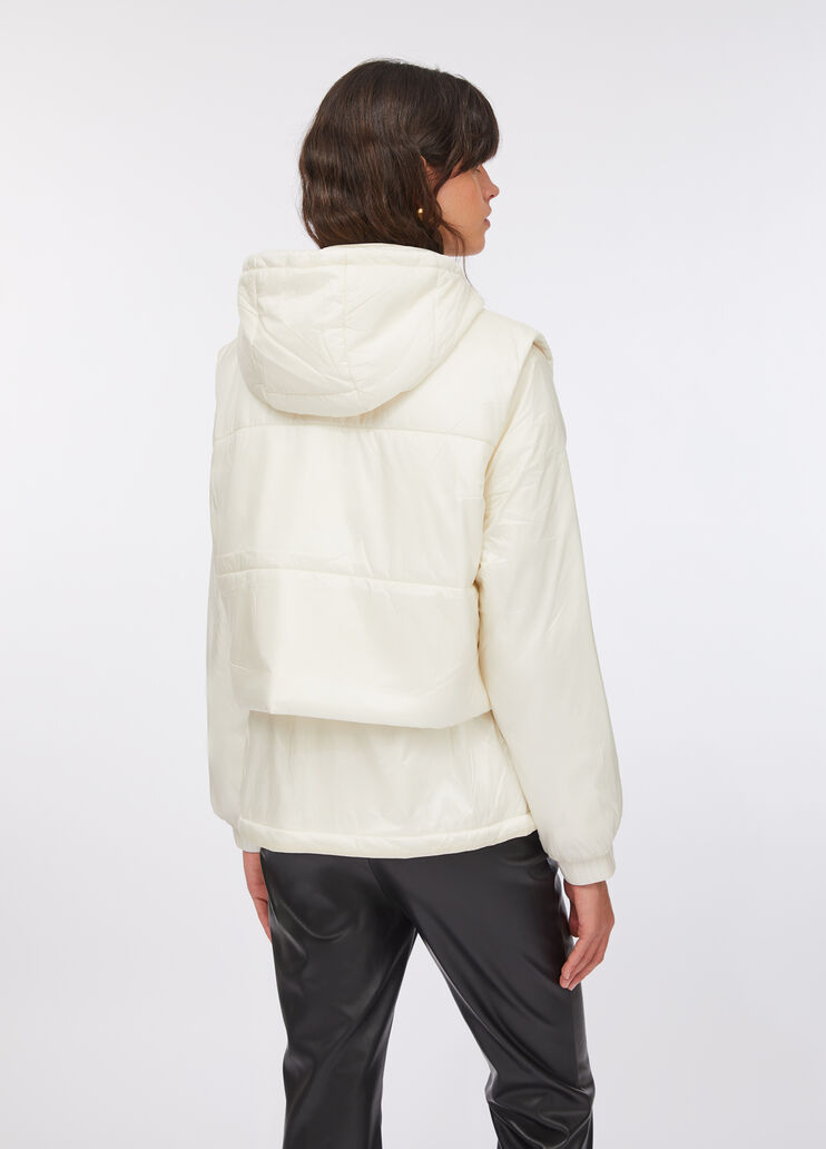 Padded hooded jacket Milky white Liu Jo - large image number 1