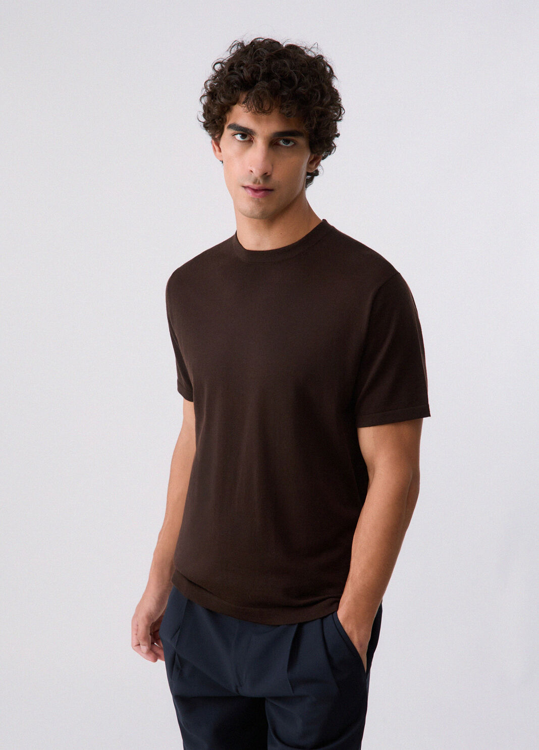 T-shirt in wool merino brown Liu Jo - large image number 0