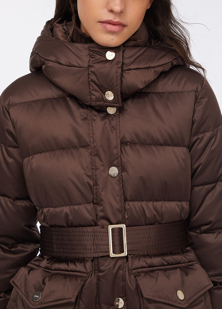 Hooded down jacket chocolate Liu Jo - large image number 2