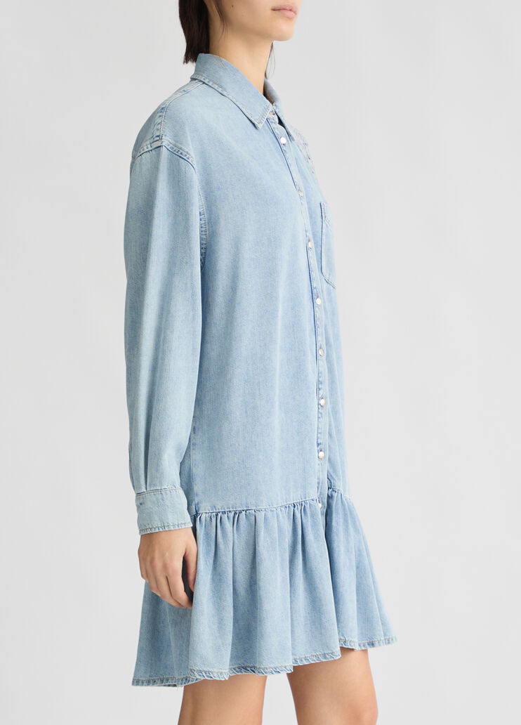 Denim dress with lace light denim Liu Jo - large image number 3 Denim dress with lace light denim Liu Jo - large image number 3