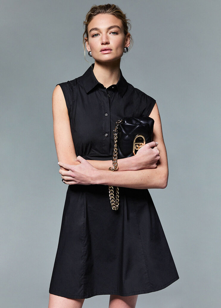 Vestido corto de popelina negro Liu Jo - medium