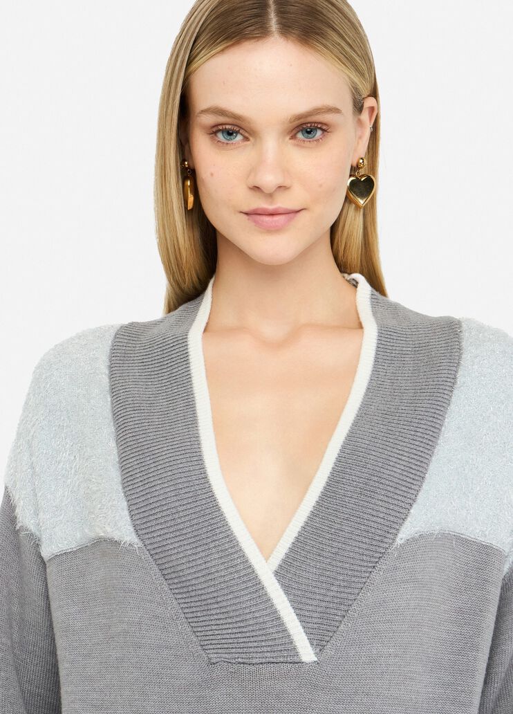 Lurex® wool sweater light grey Liu Jo - large image number 4