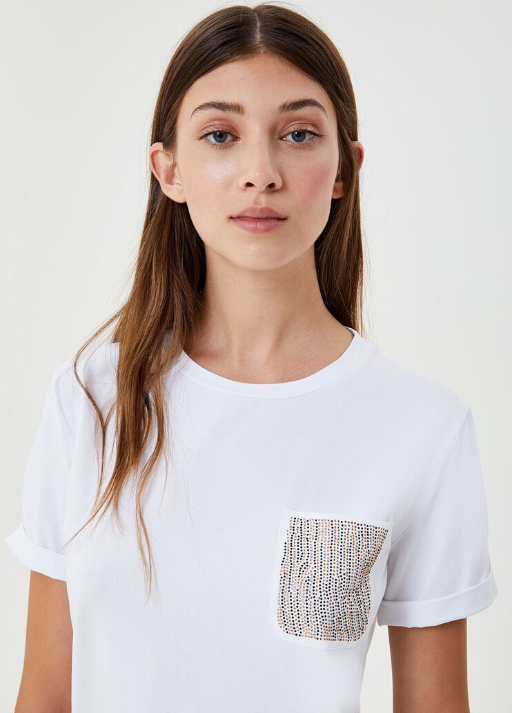 T-shirt with gemstones White Liu Jo - large image number 2