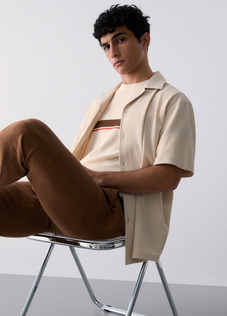 Seersucker shirt cream Liu Jo - medium