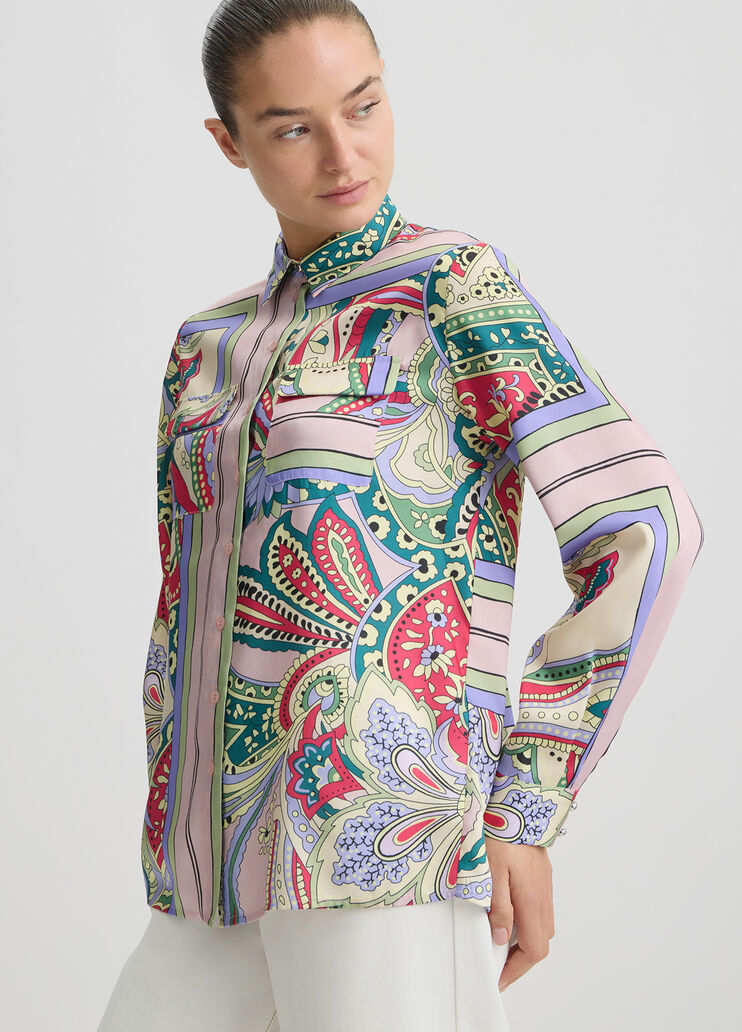 Printed satin shirt foulard print Liu Jo - large image number 3 Printed satin shirt foulard print Liu Jo - large image number 3