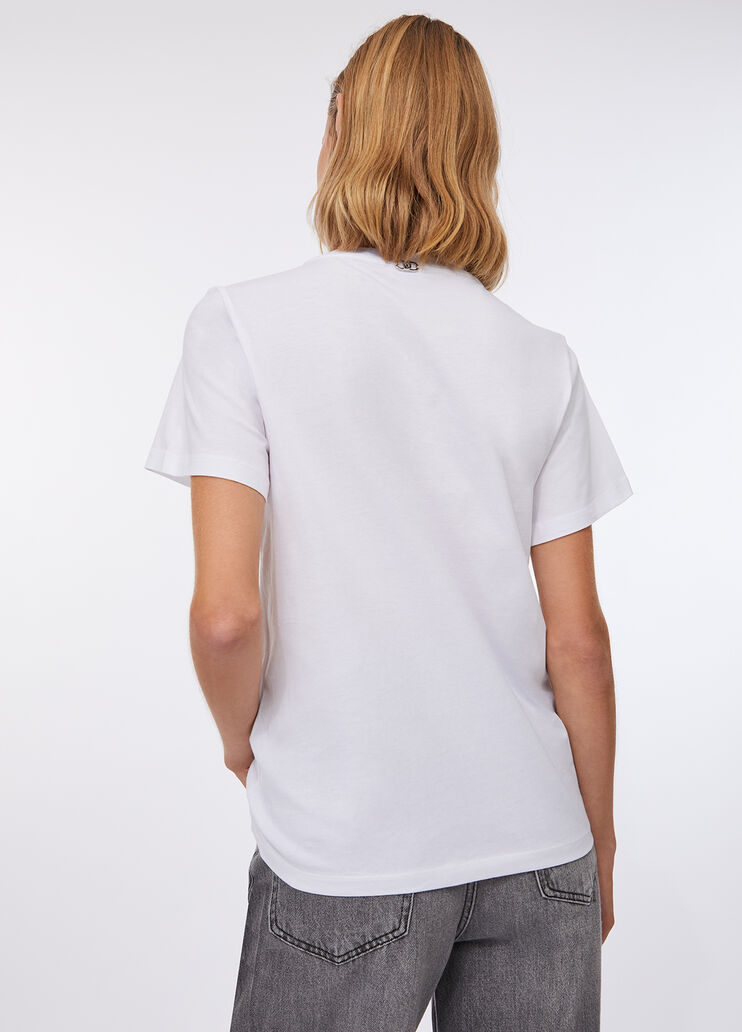 T-shirt with jewel embroidery white/gemstones Liu Jo - large image number 1