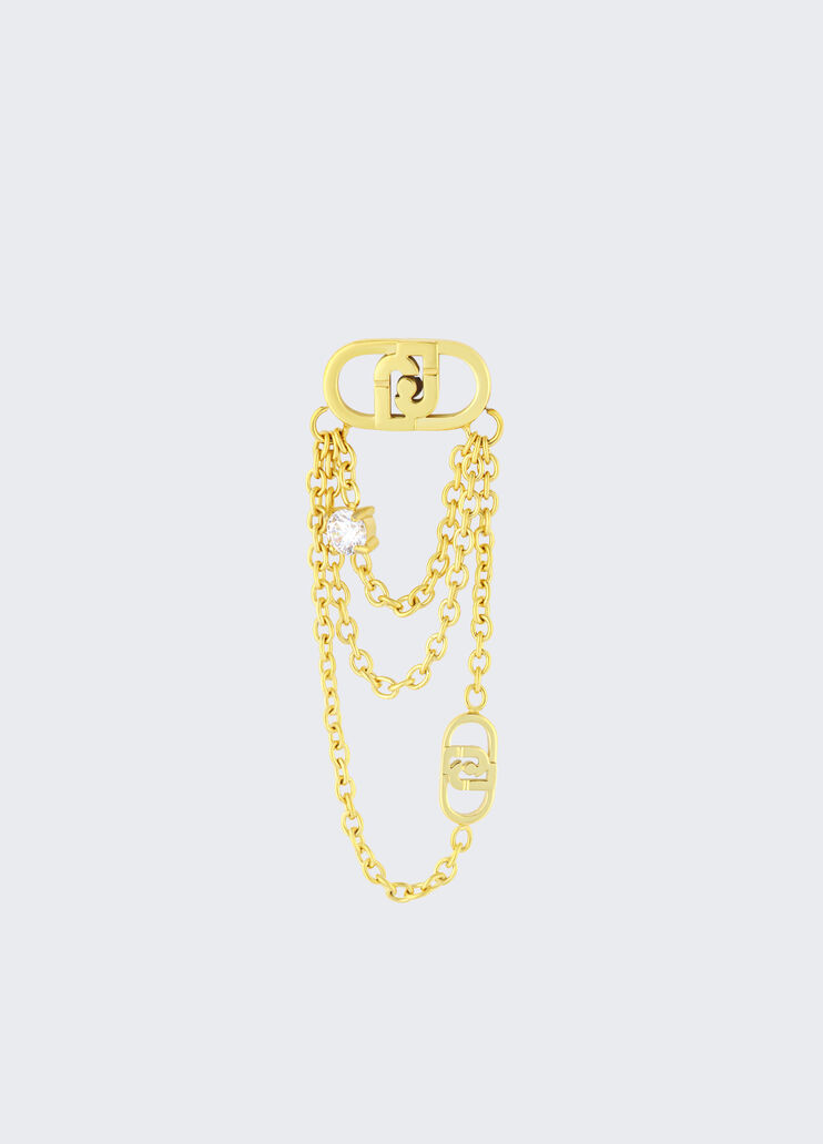 Drop earrings with logo gold Liu Jo - medium Drop earrings with logo gold Liu Jo - medium